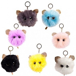 Мягкая игрушка – Шиншилла, 8 см с карабином, 8 цветов (ABtoys, M099) (ассортимент)