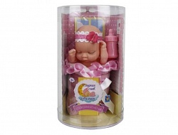 Пупсик в одеялке, с бутылочкой, прозрачный тубус (1toy, Т14151) - миниатюра