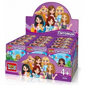 Конструктор – Набор Девочки с питомцами, 12 шт. в дисплее (Город Мастеров, LL-2045-Rsim)