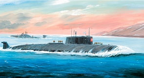 Модель для склеивания - Российский АПЛ Курск (Звезда, 9007з)