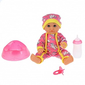 Интерактивный пупс – Ева, пьет, писает, с аксессуарами, 7 песен на стихи и стихи А. Барто, 25 см (Карапуз, Y25EV-35665)