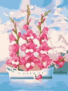 Раскраски по номерам - Картина «Корабль гладиолусов», 30 х 40 см. (Белоснежка, 502-AS)