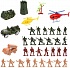 Набор Военный: солдаты 29 шт, техника 5 шт, аксессуары  - миниатюра №1