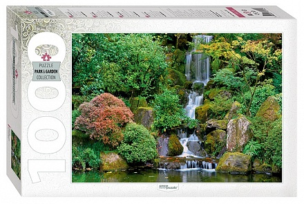 Пазл Водопад в японском саду, 1000 деталей 