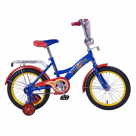 Велосипед детский – Вспыш, сине-красный со страховочными колесами 