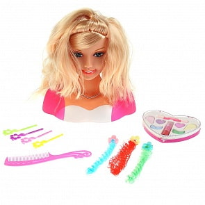 Кукла-манекен для создания причесок 21 см, с аксессуарами для волос и косметикой (Карапуз, B1575878-1-RU)