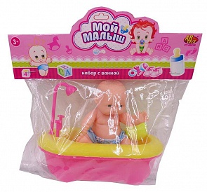 Пупс Мой малыш, в наборе с ванной (ABtoys, PT-00516(WK-B7391))
