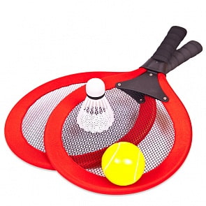 Набор - Бадминтон и теннис, 4 предмета, в сетке (ABtoys, S-00107)