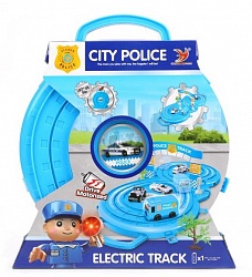 Автотрек - Полиция, машина, аксессуары, чемодан (1toy, HY347-2) - миниатюра