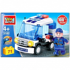 Конструктор Полицейский на машине 71 деталь (Город мастеров, 3182-PZ)