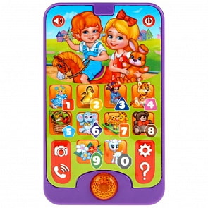 Смартфончик-телефончик со светом на стихи А. Барто 100 песен и звуков учим цифры и цвета (Умка, HT881-R3)