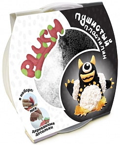 Пластилин пушистый Plush черный/белый (Волшебный мир, PL02201802)