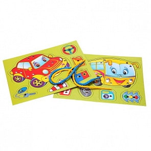 Настольная игра-шнуровка - Машинки (Умка, 4690590115985sim)