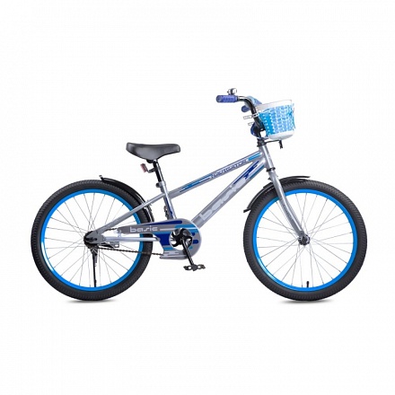 Детский велосипед Basic, колеса 20", стальная рама и обода, ножной тормоз 