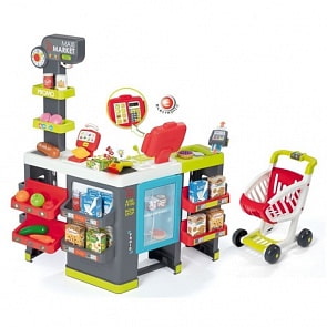 Игровой набор – Супермаркет MAXI Market с тележкой. 50 аксессуаров (Smoby, 350215)