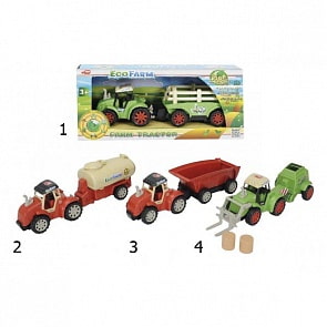 Трактор Эко-ферма, 4 вида (Dickie, 3475339)