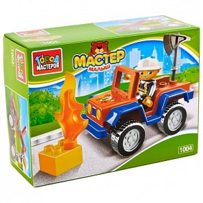 Конструктор Большие кубики - Пожарная машина (Город Мастеров, LL-1004-Rsim)