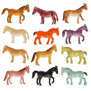 Фигурки из пластизоля Лошади, 5 см, 12 видов (Играем Вместе, T08B-1) (ассортимент)