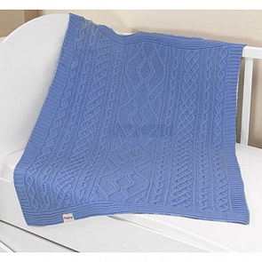 Плед вязанный UPS PUPS  U14-18, 95*120 (акрил, синий)