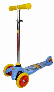 Самокат трехколесный серия Тачки Дисней, PU колеса со светом, регулируемый алюминиевый руль (1Toy, Т11419Н)