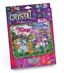 Набор креативного творчества Crystal Mosaic Kids - Прекрасные Пони (Данко-Тойс, CRMk-01-04)