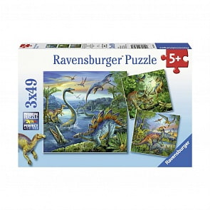 Пазл - Динозавры, 3 пазла по 49 деталей (Ravensburger, 09317)
