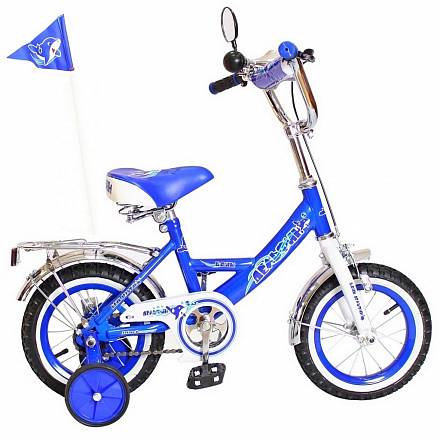 Двухколесный велосипед Дельфин, диаметр колес 12 дюймов, синий 