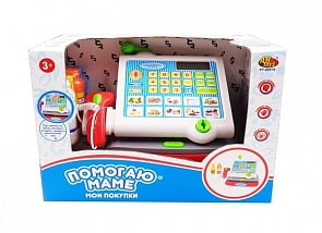 Касса - Помогаю маме, с набором продуктов, свет и звук (ABtoys, PT-00579)