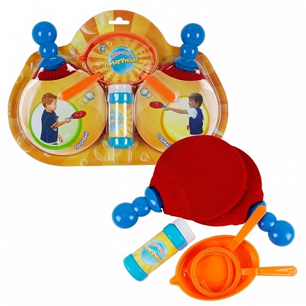Пинг-Понг Прыгунцы, с 2 ракетками, 2 венчиками, лотком и мыльными пузырями 50 мл 