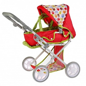 Коляска металлическая для кукол Карапуз с переноской и корзиной (Карапуз, 63EG-19-C2)