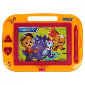 Магнитная доска для рисования Турбозавры ч/б 2 печати (Играем вместе, HS8006KTZ)