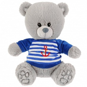 Мягкая озвученная игрушка - Медведь в тельняшке, 22 см (Мульти-пульти, M9848-22A)