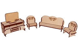 Мебель для кукол, серия - Я дизайнер - Гостиная, конструктор (Paremo, PDA420-04) - миниатюра