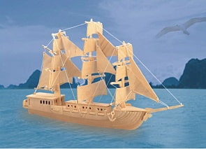 Сборная деревянная модель – Парусник (Wooden Toys, P049)