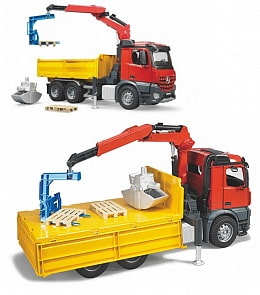 Грузовик Bruder Mercedes-Benz с краном, корзиной и 2 паллетами (Bruder, 03-651)