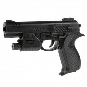 Пистолет с лазерным прицелом, фонарем и пульками в пакете (1B00253)