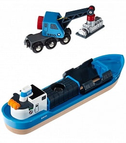 Набор – Сухогруз с кораблем и краном-погрузчиком (Brio, 33534)
