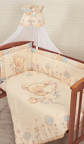 Комплект в кроватку – Mika, 7 предметов, голубой (Золотой Гусь, 1102-z)