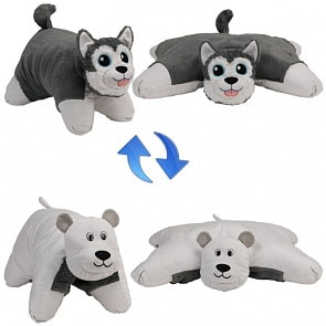 Подушка - вывернушка 2 в 1 - Хаски-Полярный медведь, 55 см (1Toy, Т12043)
