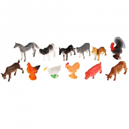 Набор из 12 фигурок - Домашние животные, 5 см  