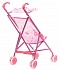 Коляска-трость для кукол с козырьком, розовая   - миниатюра №2
