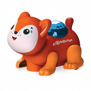 Музыкальная игрушка из серии Диско-зверята – Лисичка, темно-оранжевая, свет и звук (Азбукварик, 28459-0)