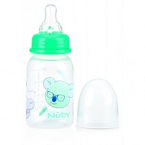 Бутылочка с антиколиковой системой, 120 мл, зеленый (Lubby, ID1477_зеленый) (ассортимент)