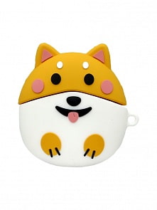 Чехол для наушников AirPods Шиба Ину круглый желтый (МихиМихи, MM08534)