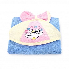 Пеленка-полотенце с варежкой – Циркус, голубое (Золотой гусь, 3252)