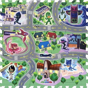 Коврик-пазл ™PJ Masks - Город Героев, 9 сегментов (Росмэн, 34967ros)