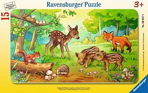 Пазл - Детеныши животных в лесу, 15 деталей (Ravensburger, 06376)