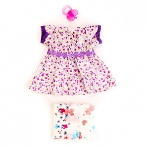 Одежда для кукол – Платье, памперс и соска (Yale baby, BLC202Asim)