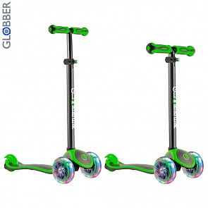 Самокат 442-136 Globber Primo Plus Titanium с 3 светящимися колесами Neon Green (Y-Scoo Globber, 6484RT) Самокат 442-136 Globber Primo Plus Titanium с 3 светящимися колесами Neon Green (Y-Scoo Globber, 6484RT)