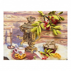 Мозаика из пайеток на холсте - У самовара (Волшебная мастерская, МХ-10)